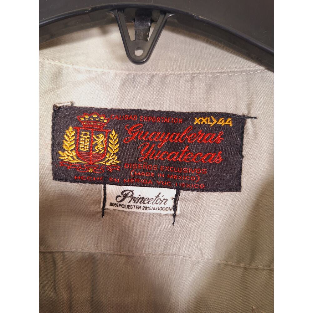 Vintage Men's Traditional Mexican Guayabera Button-Up Short-Sleeved Shirt - Picture 5 of 5